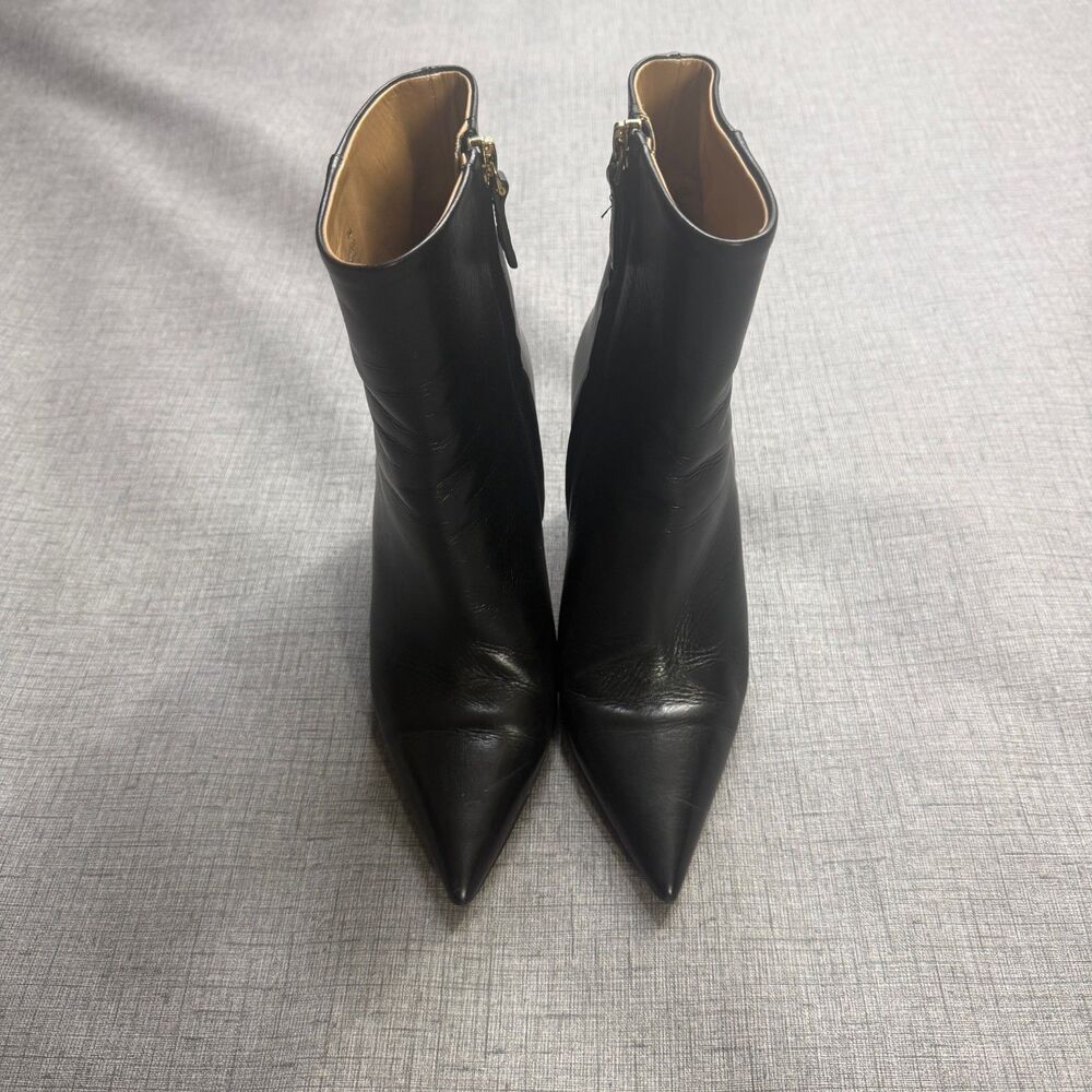 Tory Burch 'Penelope' Pointy Toe Bootie Womens Size 7M Black Leather - Picture 3 of 11